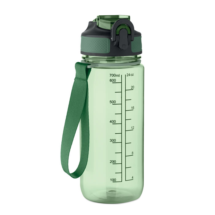 Gourde RPET 700 ml à personnaliser avec paille Enkel Vert transparent